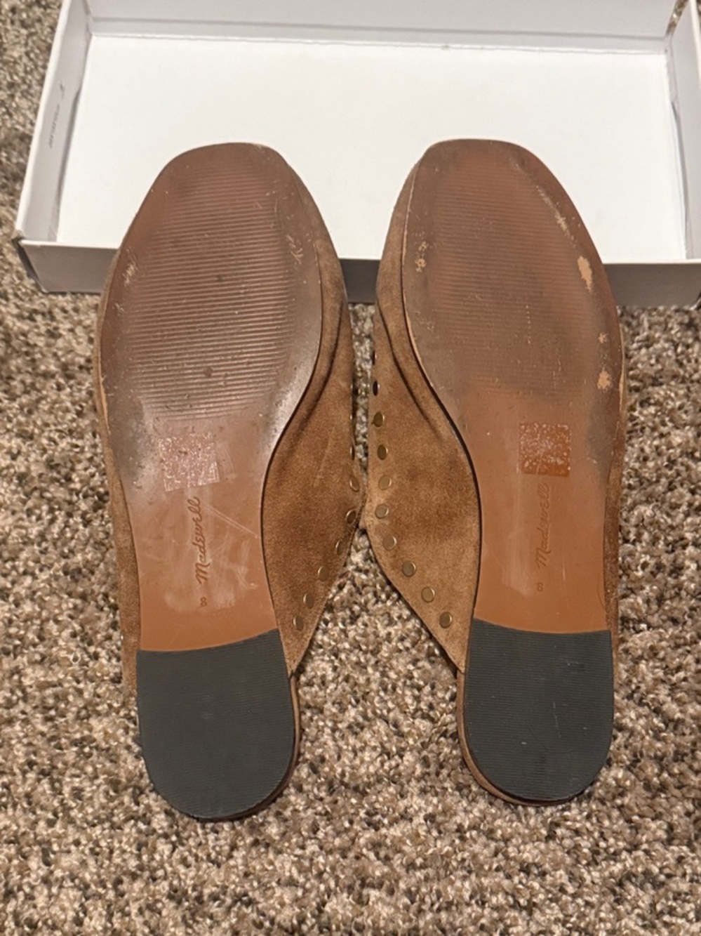 Madewell Olive Suede Studded Mary Jane Mules - Picture 3 of 3